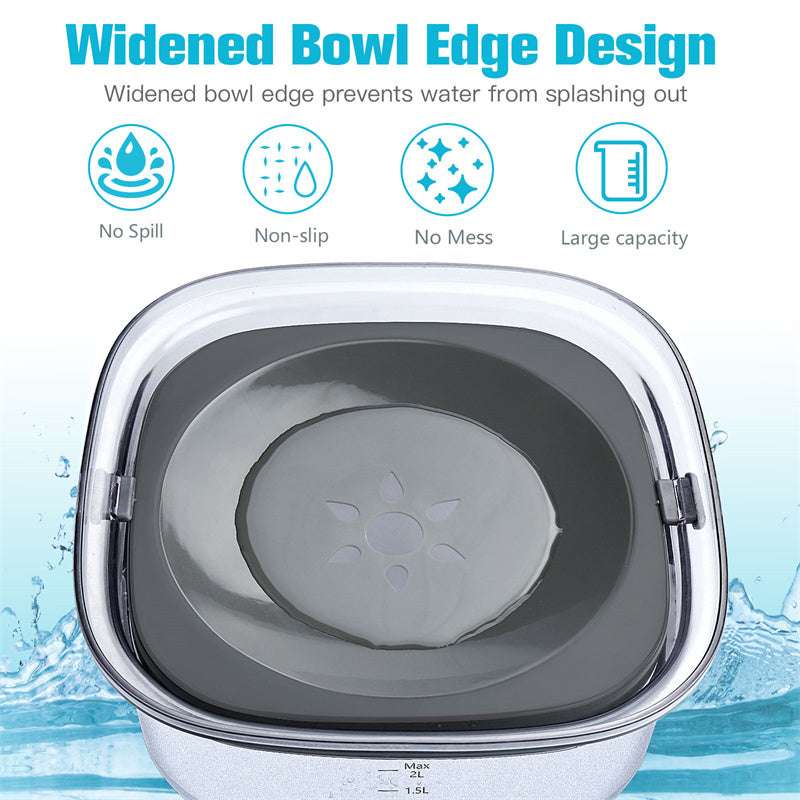 Large Spill-Proof Dog Water Bowl with Visible Water Level - Dogline Supply