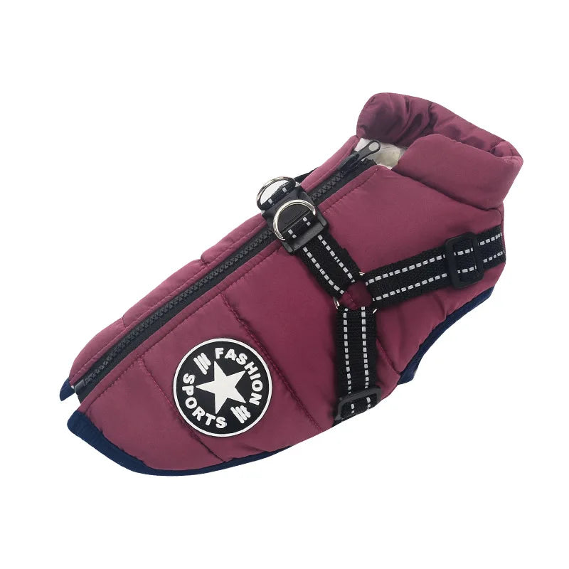 Waterproof Winter Dog Jacket with Harness for Large Breeds - Dogline Supply