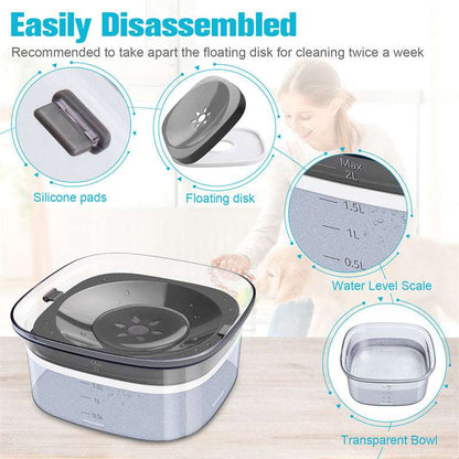 Large Spill-Proof Dog Water Bowl with Visible Water Level - Dogline Supply