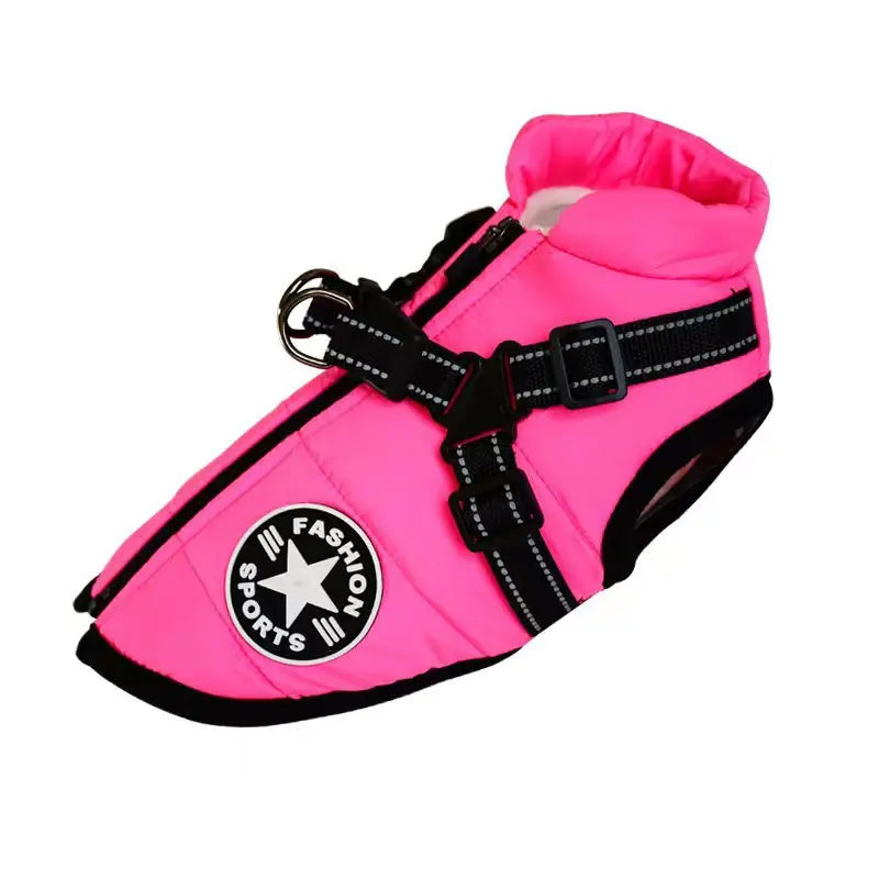 Waterproof Winter Dog Jacket with Harness for Large Breeds - Dogline Supply