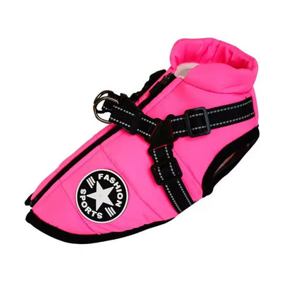 Waterproof Winter Dog Jacket with Harness for Large Breeds - Dogline Supply