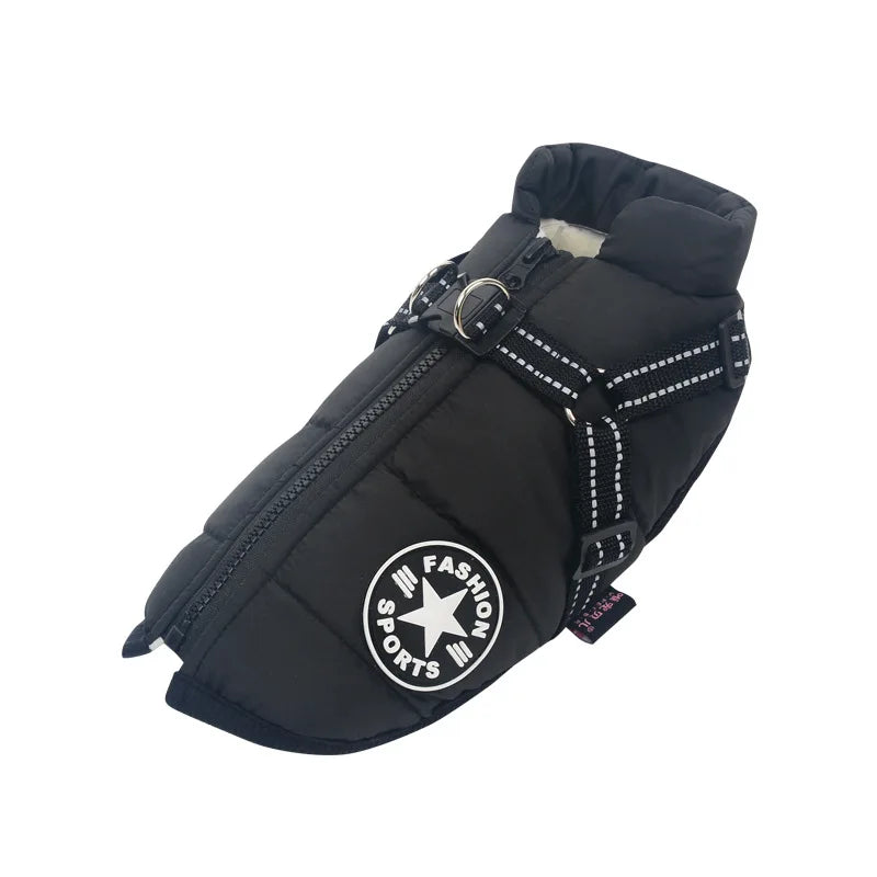 Waterproof Winter Dog Jacket with Harness for Large Breeds - Dogline Supply