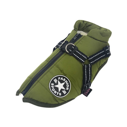 Waterproof Winter Dog Jacket with Harness for Large Breeds - Dogline Supply