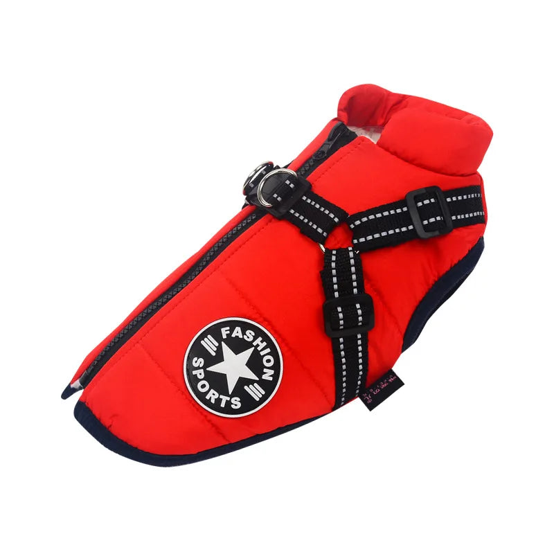 Waterproof Winter Dog Jacket with Harness for Large Breeds - Dogline Supply