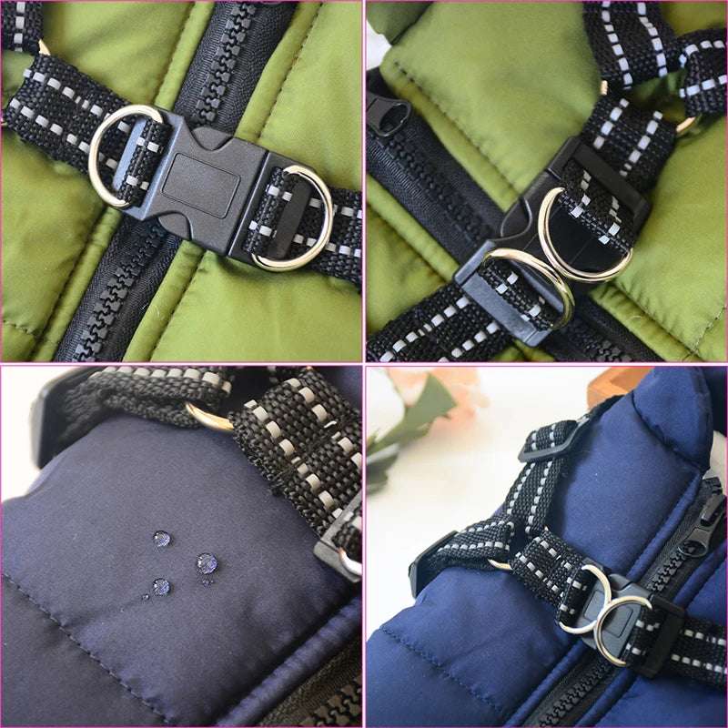 Waterproof Winter Dog Jacket with Harness for Large Breeds - Dogline Supply