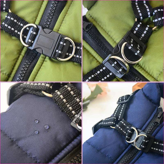 Waterproof Winter Dog Jacket with Harness for Large Breeds - Dogline Supply