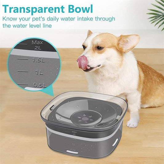 Large Spill-Proof Dog Water Bowl with Visible Water Level - Dogline Supply