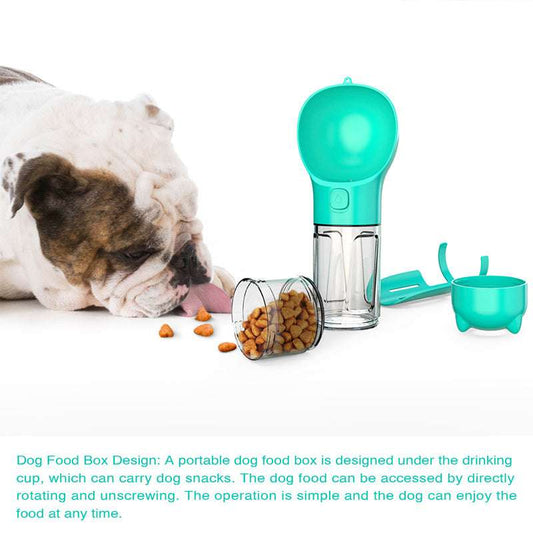3-in-1 Portable Dog Water Bottle, Feeder & Waste Bag - Dogline Supply